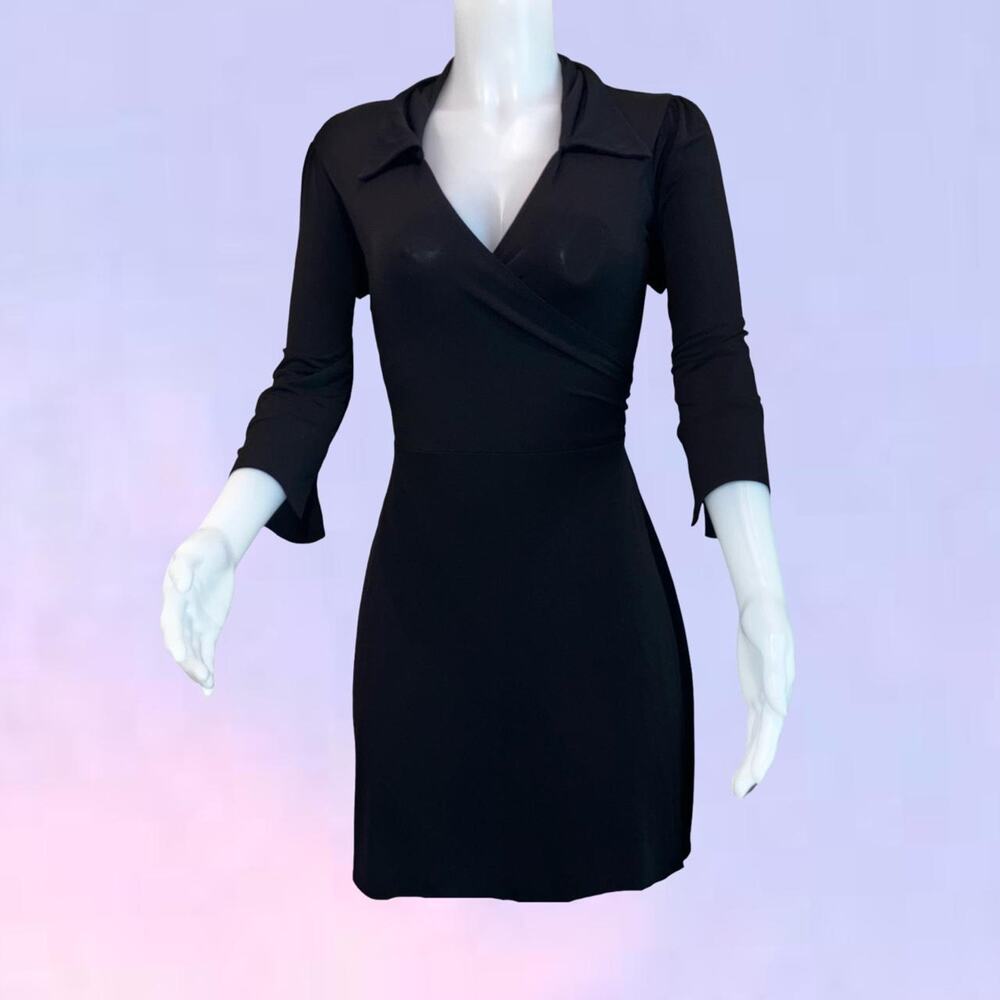 Vintage 90s y2k black wrap Laundry shelli segal